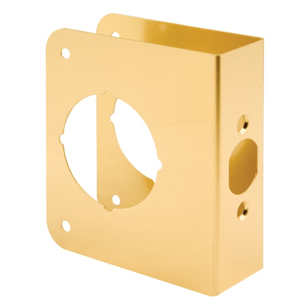 Prime-Line Brass Lock and Door Reinforcement Plate for 1-3/8 In. Thick Doors, Brass Finish (Single Pack) U 9555 - main